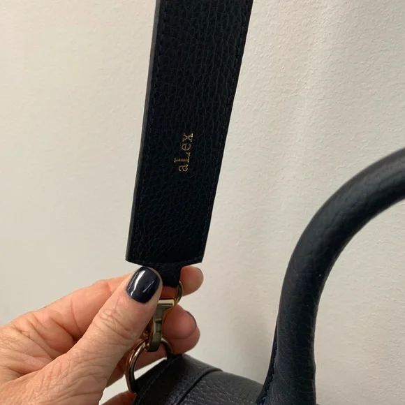 DeMellier Midnight Blue Satchel with Gold Details - Picture 6 of 10